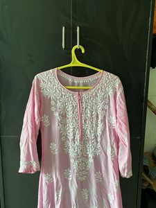 Chikankari Pink Kurta