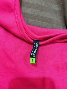 Hot Pink One-Shoulder Tank Top