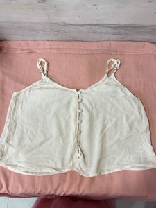 Cream Button-Up Cami Top