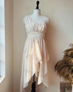 Koovs OffWhite One Shoulder Dress