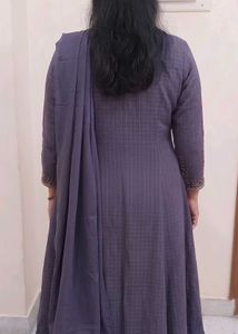 Elegant dusty lavender Kurta Set with Dupatta