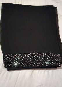 Sequin Embellished Black saree &amp; Blouse
