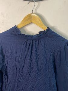 LOFT Navy Blue Sheer Blouse