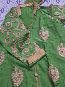Green Embroidered Suit
