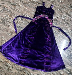 Elegant Purple Velvet Gown
