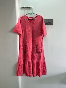 Charming Pink Embroidered Dress