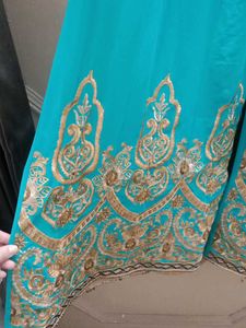 Embroidered Navy Blue Kurta and firoji shrara