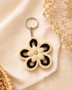 Handmade Crochet Flower Keychain