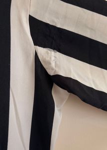 Black and White Striped Knee Length Dress | Size S