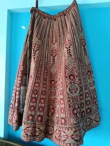 Exquisite Maroon Velvet Lehenga Choli with dupatta