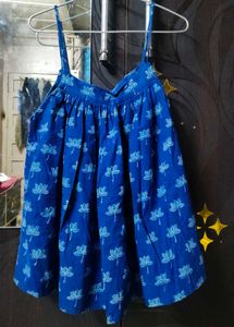 Blue Lotus Print Kurta