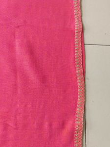 Pink Kurta with Embellished Neckline