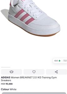 Adidas White &amp; Pink Sneakers