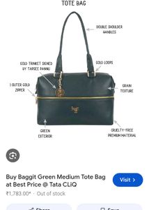 Stylish Branded Dark Teal Handbag