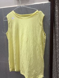 Casual Yellow Sleeveless Top
