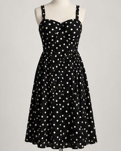 Chic Polka Dot Black Dress Y2k