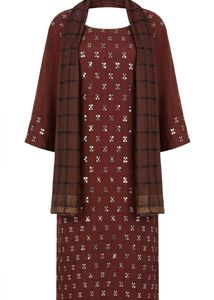 Maroon Kurta Set with Embellishments
