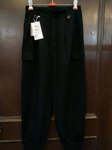 A Export Multibranded Girls Black Highwaist Cargo