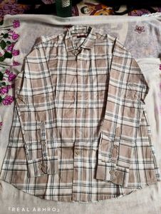 Premium Beige Plaid Checked Shirt | Like New |