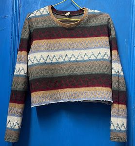 Boho Striped Knit Sweater