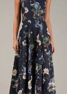 Premium : Floral Print A-Line Dress