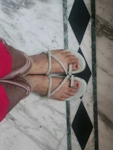 Embroidered Gold Heeled Sandals, zarkan flats