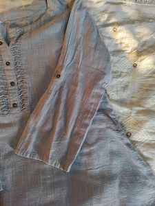 Grey Short Kurti From Ethnic Myntra, Size : M
