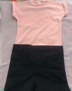 Cute Butterfly Top &amp; Black Shorts Set