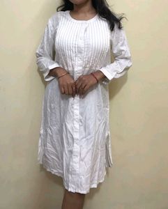 New Fresh White Shirt Dress