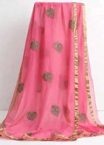 Stunning Pink Embroidered Dupatta