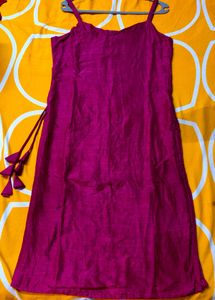 Chic Magenta Spaghetti Strap Kurti
