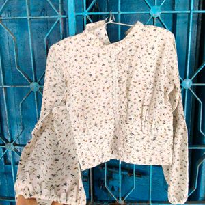 Chic Floral Print Long Sleeve Blouse
