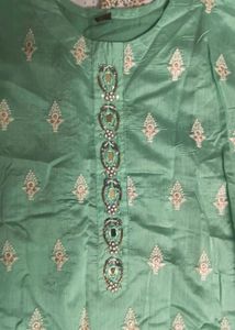 Green Embroidered Kurta