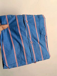 Men's Blue Striped Casual Shirt