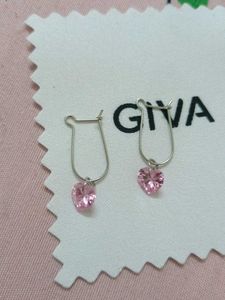 Heart Shaped Pink Stone Earrings