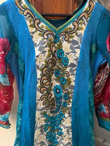 Blue Embroidered Kurta