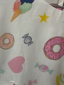 Cute Kids Dress with Donut Print