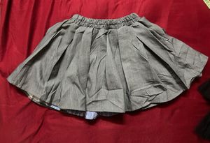 Pleated Skirt with Striped Waistband