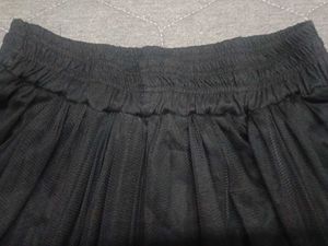 Black Tulle Skirt with Pink Flowers