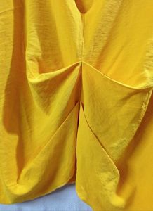 Sunshine Yellow Draped V-Neck Top