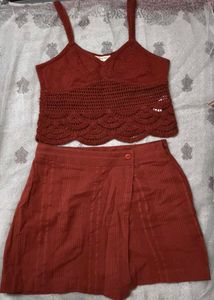 Crochet Crop Top &amp; Skirt Set