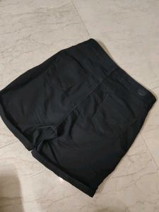 Black High-Waisted Denim Shorts