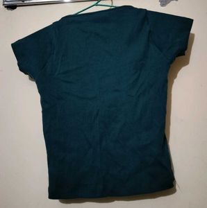Teal Ribbed Short Sleeve Top