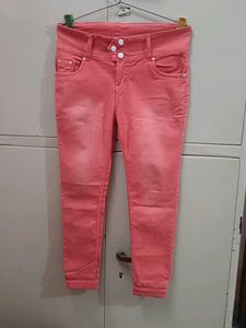 Coral Denim Jeans
