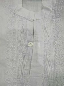 Elegant White Embroidered Kurta Set