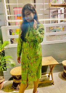 Vero Moda Green Printed Shirt Dress