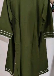 Elegant Olive Green Embroidered Kurta