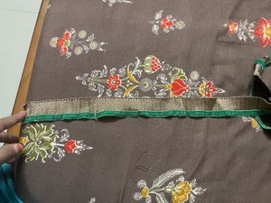 Elegant Floral Print Saree lace