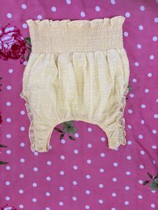 Cute Yellow Smocked Crop Top