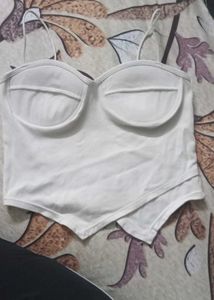 White Bustier Crop Top